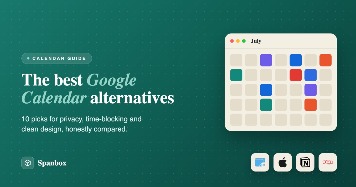 Google Calendar alternatives